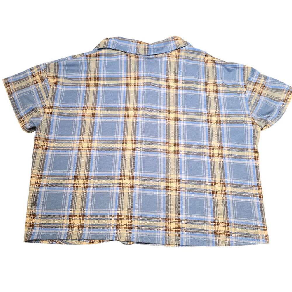 Self Esteem Blue Plaid Crop Top Size XL Excellent Used Condition - Picture 6 of 6